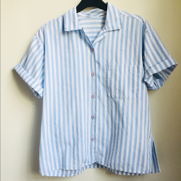 Vintage Striped Button Down Shirt - Picture 1 of 4